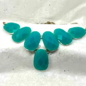 Chunky statement necklace teal